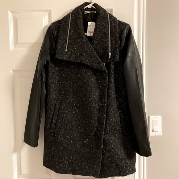 New Noisy May Coat with vegan leather sleeves - Picture 3 of 5